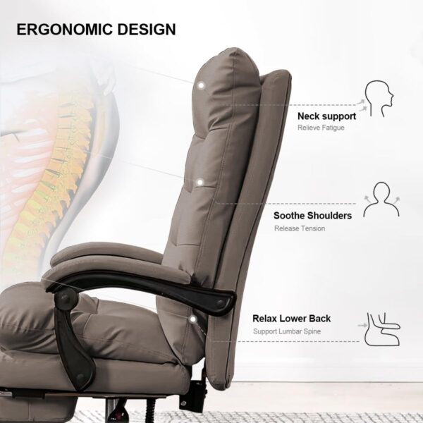 Office Chair with Foot Rest Gaming Chair Ergonomic Executive Desk Chair High Back Computer Chair