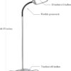 Brightech Litespan Slim LED Floor Reading Lamp with Adjustable Gooseneck for Living Rooms & Offices, Dimmable Standing Lamp for Bedroom - Silver