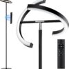 Floor Lamps for Living Room,SIBRILLE Modern Stepless Dimmable Standing Lamp 3000-6000K,22W LED Rotatable Reading Standing Light,Touch&Remote Control Uplighter Floor Lamp for Living Room Bedroom Office