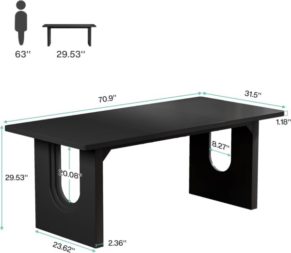 Tribesigns Modern Executive Desk, 70.9" Large Office Computer Desk, Conference Table Meeting Room Table, Simple Workstation Business Furniture for Home Office