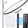 Bright Floor Lamp, Standing Lamp with Remote & Wall Switch, 60 Lighting Effects, Adjustable Torchiere Corner Light for Living Room, Bedroom, Office. Perfect for Reading & Ambiance