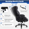 Big and Tall Office Chair 650lbs Heavy Duty Executive Chair with Adjustable Lumbar Support, Wide Seat, Ergonomic High-Back Leather Desk Chair for Heavy People