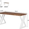 Tribesigns Modern Walnut/White 55" Heavy Duty Computer Desk, Study & Work Desk, 23.6"D x 55.1"W x 29.5"H, Z-Shaped Metal Legs, 330 lbs Capacity