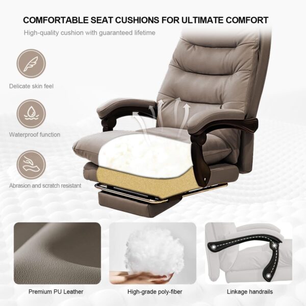 Office Chair with Foot Rest Gaming Chair Ergonomic Executive Desk Chair High Back Computer Chair