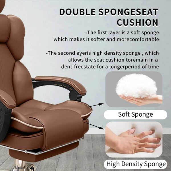 HDHDBA Executive Office Chair High Back Adjustable Home Computer Chairs Big and Tall Desk Chair Back Support Swivel PU Leather Chair with Lumbar Support
