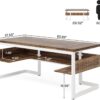 Tribesigns 63" Executive Desk with Bottom Shelves, Large Office Computer Desk, Modern Simple Workstation Business Furniture for Home Office (Walnut & White)