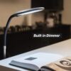 Brightech Litespan Slim LED Floor Reading Lamp with Adjustable Gooseneck for Living Rooms & Offices, Dimmable Standing Lamp for Bedroom - Silver