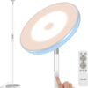 Bright Floor Lamp,42W 3700LM LED Torchiere Floor Lamps for Living Room, 71in. Modern Tall Standing Light with Remote,Color & Brightness Dimmable Sky Light,1/2/3H Timer for Bedroom,Office(White)
