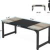 Tribesigns 70.8”Executive Desk, Large Office Computer Desk with Thicken Frame, Modern Simple Workstation Business Furniture for Home Office, Vintage Grey/Black