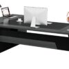 Tribesigns 78" L-Shaped Executive Desk, Large Modern Office Desk with Drawers and Lateral File Cabinet, Business Furniture with Storage Shelves, Big Computer Desk for Home Office (Grey + Blcak)