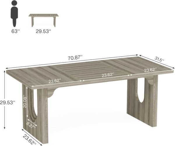 Tribesigns Modern Executive Desk, 70.9" Large Office Computer Desk, Conference Table Meeting Room Table, Simple Workstation Business Furniture for Home Office, Grey