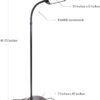 Brightech Litespan Slim LED Floor Reading Lamp - Modern Tall Lamp with Adjustable Gooseneck for Living Rooms & Offices - Dimmable Crafts Work Light - Brown