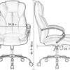 Ergonomic Office Chair Desk Chair PU Leather Computer Chair Executive Adjustable High Back PU Leather Task Rolling Swivel Chair with Lumbar Support (Black)