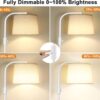 Ambimall Fully Dimmable Floor Lamp - Floor Lamps 9W LED Light Bulbs, Standing Lamps for Living Room with Adjust Head, Modern Standing Light Rotary Switch, Tall Lamp for Bedroom(White and White)