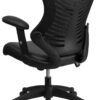 Flash Furniture Kale High Back Designer Black Mesh Executive Swivel Ergonomic Office Chair with LeatherSoft Seat and Adjustable Arms