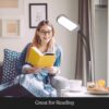 Brightech Litespan Slim LED Floor Reading Lamp with Adjustable Gooseneck for Living Rooms & Offices, Dimmable Standing Lamp for Bedroom - Silver