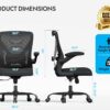 Ergonomic Office Chair - X-Shaped Computer Desk Chairs Comfy, Mesh High-Back Gaming Chair with Adjustable Lumbar Support, Executive Task Chair for Adults, Comfortable for Long Hours