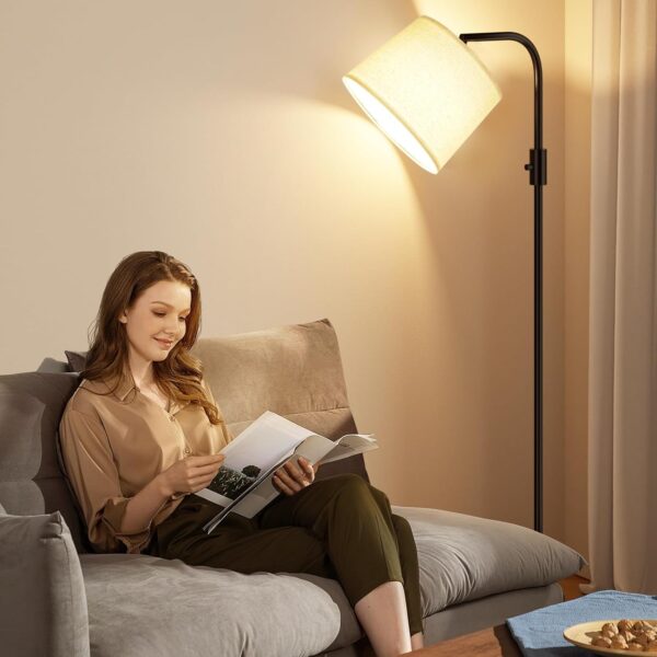Ambimall 𝐅𝐮𝐥𝐥𝐲 𝐃𝐢𝐦𝐦𝐚𝐛𝐥𝐞 Floor Lamp - Floor Lamps 9W 𝐋𝐄𝐃 Light Bulb Included, Standing Lamps for Living Room with Adjust Head, Modern Standing Tall Light Rotary Switch for Office