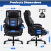 Big and Tall Office Chair 650lbs Heavy Duty Executive Chair with Adjustable Lumbar Support, Wide Seat, Ergonomic High-Back Leather Desk Chair for Heavy People