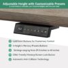 70.87IN Adjustable Heigh L Shaped Executive Desk with Drawers, Modern Executive Standing Home Office Desk w/Universal Charging Ports, Large Business Workstation, Black and Warm Oak