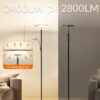 Bright Floor Lamp, Standing Lamp with Remote & Wall Switch, 60 Lighting Effects, Adjustable Torchiere Corner Light for Living Room, Bedroom, Office. Perfect for Reading & Ambiance