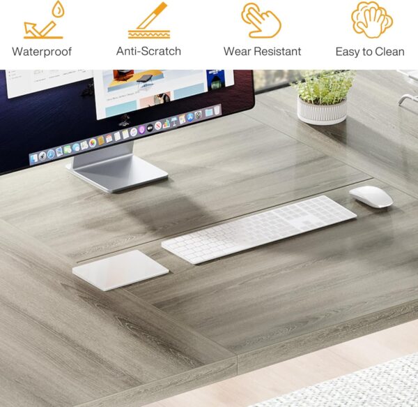 Tribesigns Modern Executive Desk, 70.9" Large Office Computer Desk, Conference Table Meeting Room Table, Simple Workstation Business Furniture for Home Office, Grey