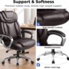 COMHOMA Ergonomic Office Chair Wheels Home Office Desk Chairs Comfy Back Support PU Leather Executive Office Chair with Headrest Padded Armrests Height Adjustable Tilt Swivel Rolling Reclining Seat