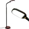 Brightech Litespan - Bright LED Floor Reading Lamp for Over Chair Crafts and Reading, Estheticians' Light for Lash Extensions, Adjustable Standing Lamp for Living Room, Bedroom, Office - Havana Brown