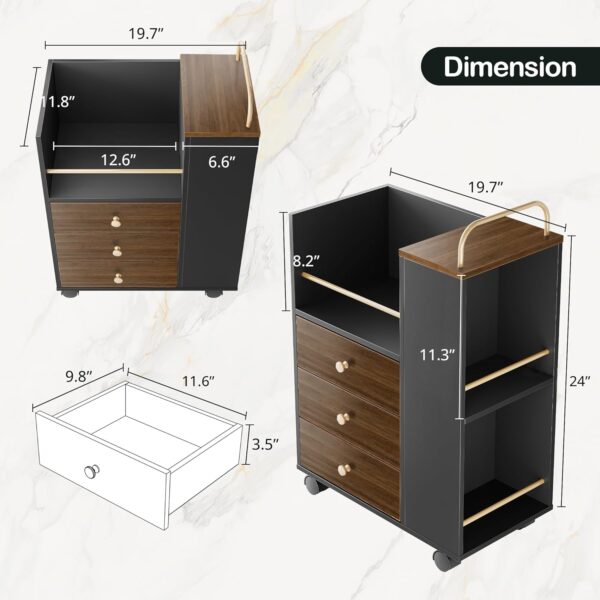 Home Office Furniture Set, 70" Electric Standing Desk with 2 Wide File Cabinet, AC/USB, Mobile File Cabinet with Lockable Wheels, Furniture Set with Multiple Functions,Black Walnut