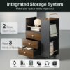 Home Office Furniture Set, 70" Electric Standing Desk with 2 Wide File Cabinet, AC/USB, Mobile File Cabinet with Lockable Wheels, Furniture Set with Multiple Functions,Black Walnut