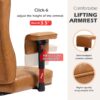 YAMASORO Ergonomic Executive Office Chair with Height-Adjustable, Home Office Desk Chairs PU Leather Swivel Work Chair, Camel