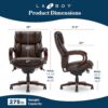 La-Z-Boy Bellamy Executive Office Chair with Memory Foam Cushions, Real Wood Arms and Swivel Base, Waterfall Seat Edge, Faux Bonded Leather, Brown