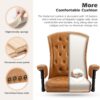 YAMASORO Ergonomic Executive Office Chair with Height-Adjustable, Home Office Desk Chairs PU Leather Swivel Work Chair, Camel