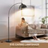 Arc Floor Lamps for Living Room, 71" Modern Standing Lamp with Adjustable Lamp Head, Black Tall Lamp with Foot Switch, Arched Reading Light for Bedroom, Office, 9W 3 Color Temperatures Bulb Included