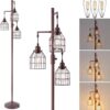 9MMML Floor Lamp for Living Room, Farmhouse Industrial Dimmable Floor lamp, 3 Lights Metal Cage Tree Standing Lamp,68", 3Pcs LED Bulbs Included