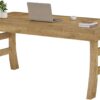 Tribesigns 63-Inch Executive Desk, Large Office Computer Desk with Sturdy Legs, Farmhouse Workstation Writing Table Business Furniture for Home Office, Light Brown