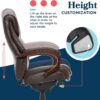 La-Z-Boy Bellamy Executive Office Chair with Memory Foam Cushions, Real Wood Arms and Swivel Base, Waterfall Seat Edge, Faux Bonded Leather, Brown