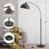 Arc Floor Lamps for Living Room, 71" Modern Standing Lamp with Adjustable Lamp Head, Black Tall Lamp with Foot Switch, Arched Reading Light for Bedroom, Office, 9W 3 Color Temperatures Bulb Included