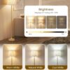 Dimmable Floor Lamp for Living Room, 68" Tall Standing Lamp, Reading Light with Remote & Foot Pedal, 10W LED Bulb (3000K-6500K) Included, FCC Listed, Reinforced Base, Gold and White DW12LD05