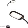 Brightech Litespan Slim LED Floor Reading Lamp - Modern Tall Lamp with Adjustable Gooseneck for Living Rooms & Offices - Dimmable Crafts Work Light - Brown