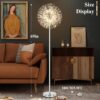 BesLowe 69'' Crystal Floor Lamp for Living Room, Modern Standing Lamp with 738PCS K9 Crystals, Tall Lamp Pole Light for Bedroom Office, Mid Century Silver Floor Lighting with 9 LED Bulbs, Chrome