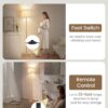 Dimmable Floor Lamp for Living Room, 68" Tall Standing Lamp, Reading Light with Remote & Foot Pedal, 10W LED Bulb (3000K-6500K) Included, FCC Listed, Reinforced Base, Gold and White DW12LD05
