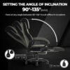 Ergonomic Office Chair with Adjustable Headrest and Footrest, High Back Computer Desk Chair with Linkage Armrests, Reclining Swivel Chair for Home Office, Executive Office Chair (274-green)