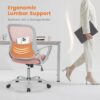 Office Computer Desk Managerial Executive Chair, Ergonomic Mid-Back Mesh Rolling Work Swivel Chairs with Wheels, Comfortable Lumbar Support, Comfy Arms for Home, Bedroom, Study, Student