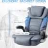 GYI Big and Tall Office Chair 400lb Wide Seat, Ergonomic High Back Leather Executive Desk Chair with Flip-up Arms, Gray/Blue