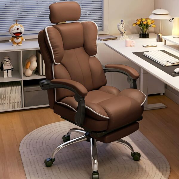 HDHDBA Executive Office Chair High Back Adjustable Home Computer Chairs Big and Tall Desk Chair Back Support Swivel PU Leather Chair with Lumbar Support