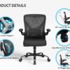 Ergonomic Office Chair - X-Shaped Computer Desk Chairs Comfy, Mesh High-Back Gaming Chair with Adjustable Lumbar Support, Executive Task Chair for Adults, Comfortable for Long Hours