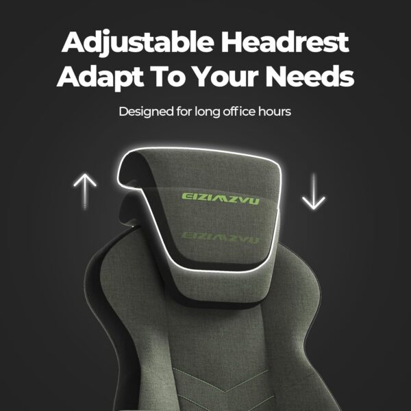 Ergonomic Office Chair with Adjustable Headrest and Footrest, High Back Computer Desk Chair with Linkage Armrests, Reclining Swivel Chair for Home Office, Executive Office Chair (274-green)