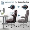 Office Chair, Ergonomic High Back Home Office Desk Chair, Big and Tall Breathable Leather Office Chair with Lumbar Support Flip-Up Armrests, Computer Chair with Rocking Function
