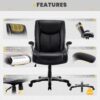 COLAMY High Back Executive Office Chair 400lbs, Large Heavy Duty Big and Tall Computer Office Desk Chair Flip-up Arms Wide Thick Seat for Home Office - Black